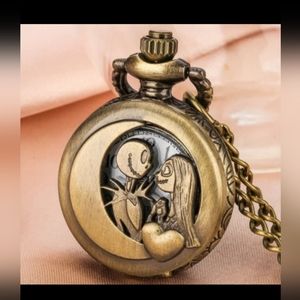 Nightmare Before Christmas Jack Skellington & Sally Pocket Watch.